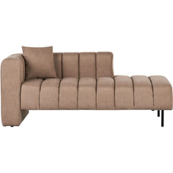 Beliani - Chaise Longue Moderne Côté Gauche Tissu Rembourré Pieds Noirs Coussin Supplémentaire Marron Clair Lannils