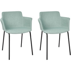 Lot de 2 Chaises de Salle à Manger Moderne en Polyester Pieds en Métal Meubles Vert Menthe Belfield