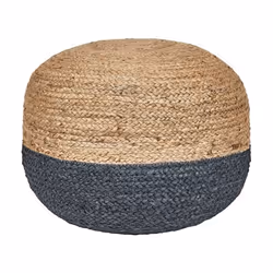 Pouf DUKI Jute Bleu marine 50 cm 50 cm 40 cm
