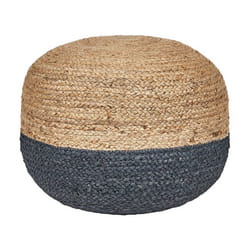 Pouf DUKI Jute Bleu marine 50 cm 50 cm 40 cm