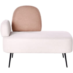 Beliani - Chaise Longue Minimaliste Côté Gauche en Tissu Beige et Marron Arcey
