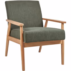 Fauteuil rétro rembourré avec accoudoirs en bois. Transformez votre espace de vie avec ce fauteuil élégant et confortable. Re ...