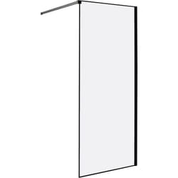 Beliani - Paroi de Douche de Salle de Bain en Verre Trempé sans Porte 80 x 190 cm Noir Waspam