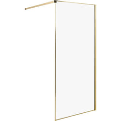 Beliani - Paroi de Douche de Salle de Bain en Verre Trempé sans Porte 90 x 190 cm Doré Waspam