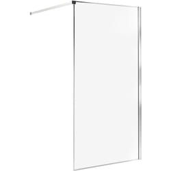 Beliani - Paroi de Douche de Salle de Bain en Verre Trempé sans Porte 100 x 190 cm Argenté Waspam