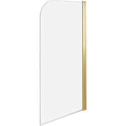 Beliani - Paroi de Douche Minimaliste en Verre Trempé 140 x 70 cm Ajustable Doré Lapan