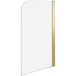 Beliani - Paroi de Douche Minimaliste en Verre Trempé 140 x 80 cm Ajustable Doré Lapan