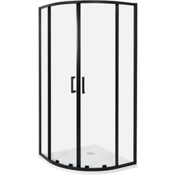 Beliani - Cabine de Douche en Verre Trempé 90 x 90 x 185 cm Double Porte Coulissante Noir Jukatan
