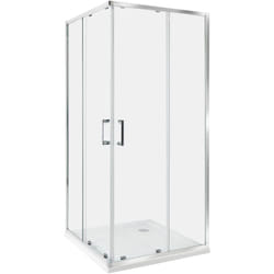 Beliani - Cabine de Douche en Verre Trempé 90 x 90 x 185 cm Double Porte Coulissante Argenté Tela