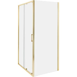 Beliani - Cabine de Douche en Verre Trempé 80 x 100 x 185 cm 1 Porte Doré Yoro