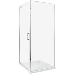 Cabine de Douche Carré en Verre Trempé 80 x 80 x 185 cm Porte Simple Argenté Darli