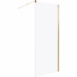 Paroi de douche pour salle de bain avec cadre doré. Modernisez votre salle de bains avec cette paroi de douche minimaliste. S ...