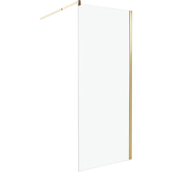 Beliani - Paroi de Douche en Verre Trempé 80 x 190 cm Sans Porte Doré Ahaus