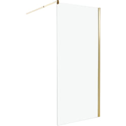Paroi de Douche en Verre Trempé 90 x 190 cm Sans Porte Doré Ahaus