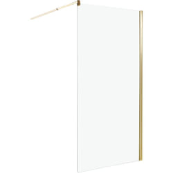 Beliani - Paroi de Douche en Verre Trempé 100 x 190 cm Sans Porte Doré Ahaus