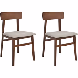 Ensemble de chaises de salle à manger avec sièges en tissu. Meublez votre maison avec ce lot de deux chaises, doté d'un cadre ...