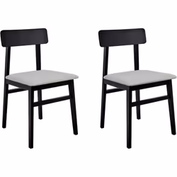 Ensemble de chaises de salle à manger avec sièges en tissu. Meublez votre maison avec ce lot de deux chaises, doté d'un cadre ...
