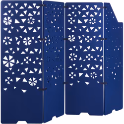 Brise-vue pliable avec découpes décoratives. Transformez votre bureau à domicile avec ce séparateur de bureau bleu marine aud ...