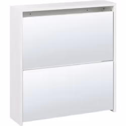Meuble de rangement pour chaussures avec face avant en miroir. Ce meuble à chaussures élégant allie fonctionnalité et style m ...