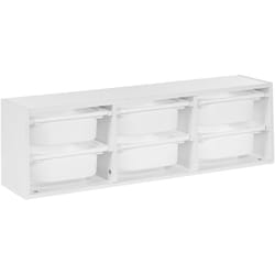 Etagère Murale avec 6 Boîtes à Tiroirs Chambre d'Enfant Panneau Particules Plastique Blanc Tobin