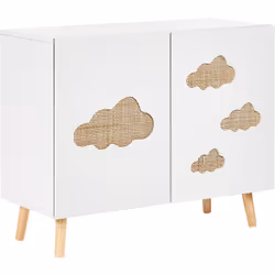 Buffet spacieux avec étagères. Ce buffet amusant allie le style à la fonctionnalité. Fabriqué en MDF durable de couleur blanc ...