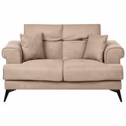 Canapé SKIVE Tissu Marron clair 2 places