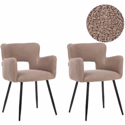 Ensemble de 2 chaises tapissées avec accoudoirs. Ces chaises sont d'un design moderne. Elles présentent une silhouette d'insp ...