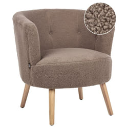 Beliani - Fauteuil Club Moderne en Bouclé Dossier Bas Meubles de Salon Marron Odenzen