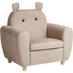 Fauteuil pour Enfants en Tissu avec Accoudoirs et Oreilles Taupe Maribo