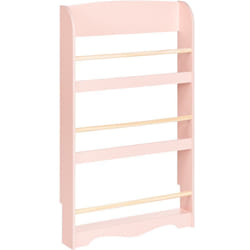 Bibliothèque Murale en Bois de Pin MDF Suspendue 3 Etages Meuble Chambre Enfant Rose Pastel Liloet