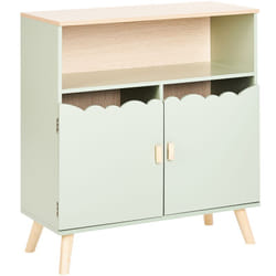 Commode en Bois de Pin mdf Meuble Chambre Enfant Pieds en Bois Vert Clair Lackey