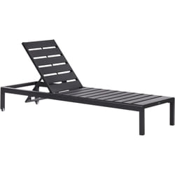 Transat de Jardin Moderne avec Dossier Réglable en Aluminium Tout Noir Nardo