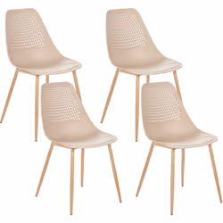 Ensemble de chaises modernes sans accoudoirs. Un ensemble multifonctionnel de quatre chaises qui s'intègrent parfaitement dan ...
