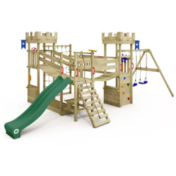 Wickey - chafaudage à grimper Smart Arch Aire de jeux pour enfants avec filet à grimper et ponts branlants, château de chevalier, bac à sable géant,