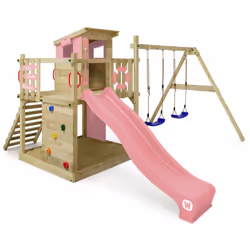 Aire de jeux en bois Wickey Smart Camp Les volets roulants de l´aire de jeux en bois Wickey Smart Camp sont relevés en un écl ...