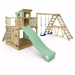 Aire de jeu avec toboggan et extension d'escalade Wickey Smart Surf Sur Wickey Smart Surf Il y a des chuchotements excités qu ...