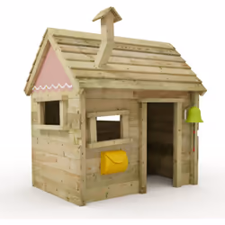 Cabane enfant Wickey's Inn Volume livré Colis de bois Téléphone Cloche Bâche tout temps 650 g/m² Sticker autocollant Toutes l ...