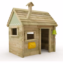 Cabane enfant Wickey's Inn Volume livré Colis de bois Téléphone Cloche Bâche tout temps 650 g/m² Sticker autocollant Toutes l ...