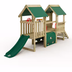 Aire de jeux Wickey pour jeunes enfants My First Playground 2 Volume livré Colis de bois Toboggan Jet 120 cm 6 Poignées Volan ...