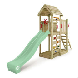 WICKEY Aire de jeux Wickey JoyFlyer avec toit en bois vert pastel