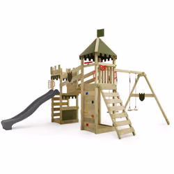 Le plus important AIRE DE JEUX POUR LE JARDIN : Le RiverRun Royal se distingue par son toboggan, sa balançoire SurfSwing, son ...