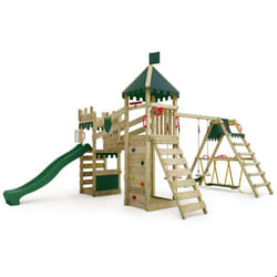 Aire de jeux RiverRun FATMOOSE avec balançoire SurfSwing et toboggan vert