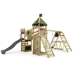 Aire de jeux RiverRun FATMOOSE avec balançoire SurfSwing et toboggan anthracite