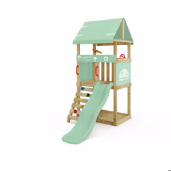 WICKEY Aire de jeux avec toboggan Wickey DinkyHouse vert pastel