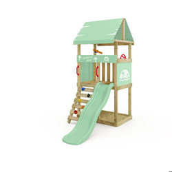 WICKEY Aire de jeux avec toboggan Wickey DinkyHouse vert pastel