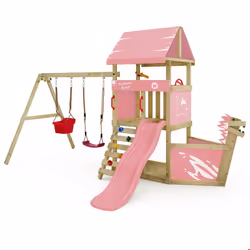 WICKEY Aire de jeux avec nez de bateau Wickey DinkyHouse rose pastel
