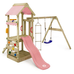 Wickey - tour de jeu structure d'escalade FreshFlyer avec balançoire & toboggan maison sur pilotis avec bac à sable échelle de grimpe & accessoires