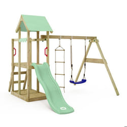 WICKEY Aire de jeux enfant avec balançoire TinyPlace vert pastel