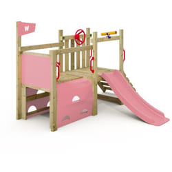 Wickey tour d'escalade My First Fort 2 : tour d'escalade pour tout-petits, tour de jeux avec accessoires – rose pastel