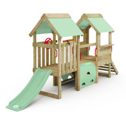 Wickey - tour d'escalade My First Playtower 2 : tour d'escalade pour tout-petits, tour de jeux avec accessoires – vert pastel